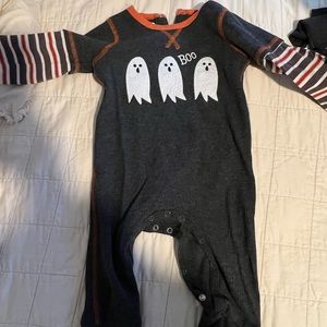 Mud Pie Halloween Ghost Long Sleeve Romper